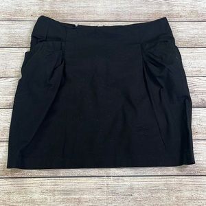 Sasch Black Mini Skirt with Pleated Side Pockets